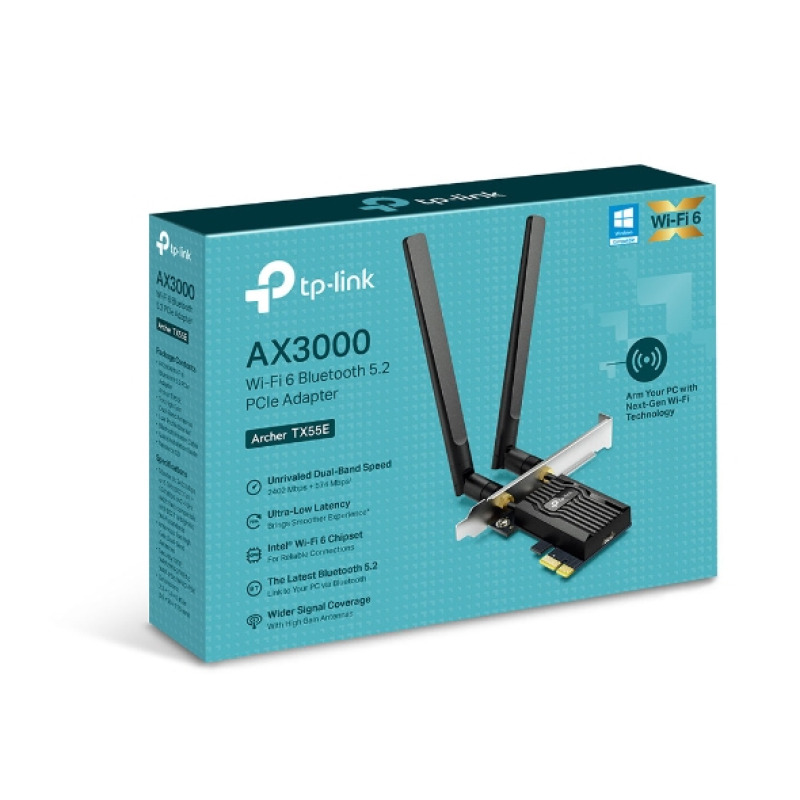 TP-LINK - Archer TX55E / AX3000 Wi-Fi 6 Bluetooth 5.2 PCIe Adapter image 5